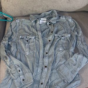 AE Army Green Boyfriend Flannel